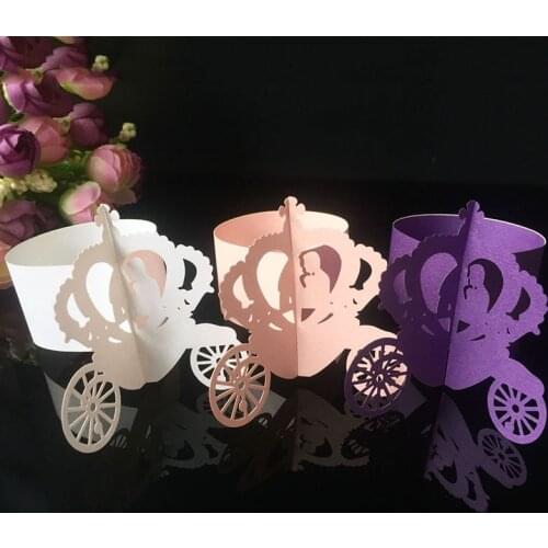 50pcs Wedding Car Paper Napkin Rings Holders for Wedding Decoration Party Supplies Dinner Banquet Table Decoration Accessories