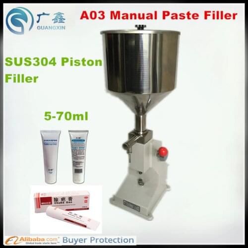 A03 Manual Filling Machine for production of cream & shampoo & cosmetic liquid or paste filling machine, Manual piston filler