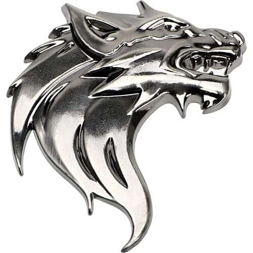 Car Sticker Decal Wolf Head Badge Auto Decoration 3D Metal Motorcycle Emblem
