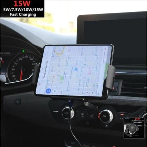 Car Wireless Charger 15W Auto Clamping Phone Mount Holder For XiaoMi Samsung Galaxy Fold Z IPhone 12 11 XS Max Huawei Mate X