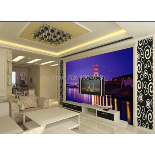 Free shipping custom wallpaper mural landscape bridge large living room TV room sofa backdrop wallpaper