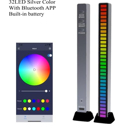 Bluetooth APP Stereo Music Spectrum LED Light Audio Level Indicator Amplifier VU Meter for Car player Light Atmosphere Lamps