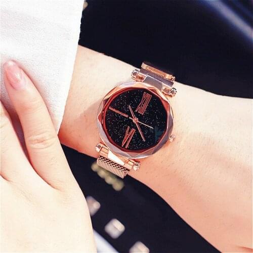 Luxury Ladies Starry Sky Watch Rose Gold Women Bracelet Watches Magnetic Bukle Mesh Female Watch Fashion Clock relogio feminino