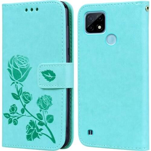 On Etui Realmi C11 2021 C20A C21Y C25S Case Cute Leather Flip Cover For Carcasas Realme Q3 Pro Q3i V11 V13 V15 5G Mujer Hoesje