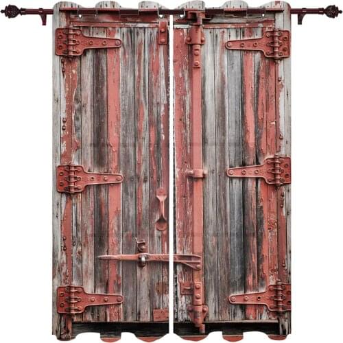 Wooden Door Paint Retro Window Curtains Home Decor Living Room Curtains Bedroom Curtains Kitchen Door Drapes