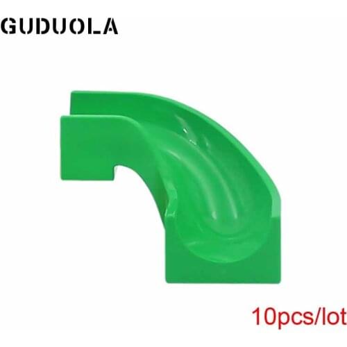 10pcs/lot High and Low Right Curves Big Bricks Marble Race Run Maze Balls Track Funnel in Blocks Duplo Building Blocks Toys