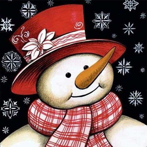 25x25cm Snowman Diamond Paintings Christmas Decor 5D DIY Colorful Diamond-painting Special Shaped Home Decoration Craft Art 3