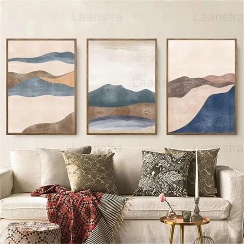 Minimalist Landscape Painting Mountains Home Decoration Abstract Poster Wall Art Hanging Mural Living Room Lounge Decoration