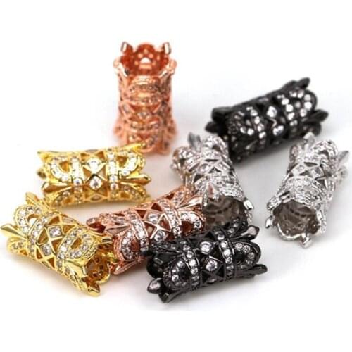 Fashion spacer beads charms Drum barrel beads micro pave Clear bead Bracelet Hand Chain Necklace Anklet