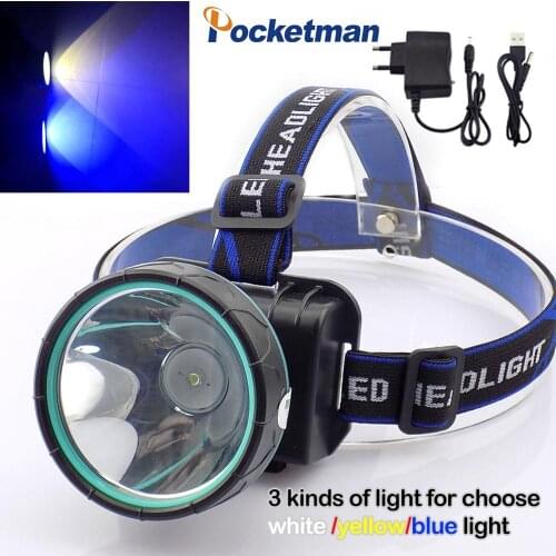 High-power headlight zoom rechargeable USB head lights outdoor searchlights white yellow light led fishing lights