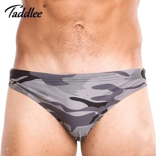 Taddlee Brand Sexy Mens Swimwear Swimsuits Camo Swimming Boxer Briefs Gay Penis Board Beach Surfing Bikini Men Bathing Suits