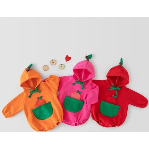 New 2021 Spring Cute Baby Boy Girl Rompers Boy Girl Long Sleeves Hooded Rompers Autumn Baby Girl Newborn Rompers Clothes