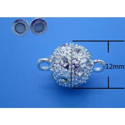 Wholesale 10pcs, 12mm Silver Plated Oval Strong Magnetic Clasps ,we provide mixed wholesale for all items