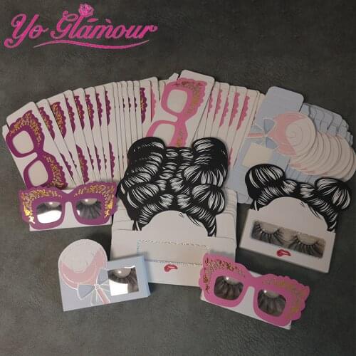 Wholesale 50/100/200PCS Eyelash Box Bulk Long Rectangle Lash Boxes Packaging With Tray For 25mm False Eyelashes Custom Logo