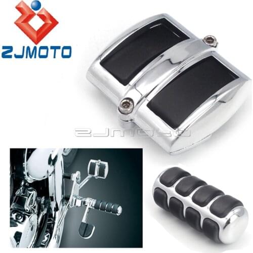 For Yamaha V-Max V-star Chrome Motorcycle Front Brake Heel Toe Pedal Pad Cover For Honda Suzuki Kawasaki Vulcan 900 MT325-08-CH