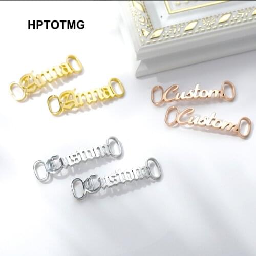 Custom Name Shoe Buckles Gold Silver Color Stainless Steel Shoelace Buckle Shoe Decoration Charm Sneaker Accessories Jewelry