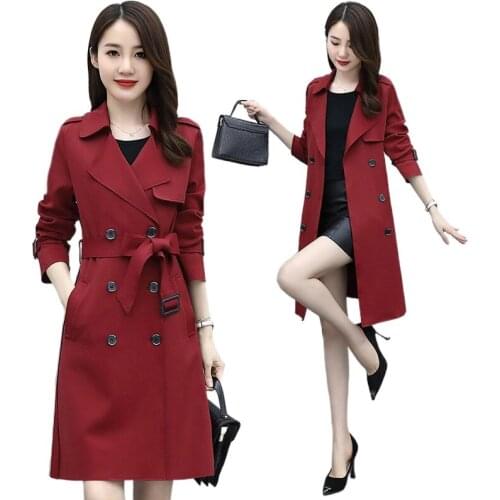 [With lining] windbreaker womens mid-length style 2021 new slim casual all-match jacket womens clothing