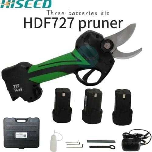 HISEED 32MM battery pruner shear Cordless Electric Pruning Shears Rechargeable 2.0A Lithium Battery Powered Tree Branch Prune