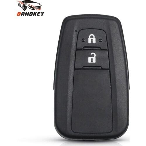 Dandkey Smart Remote Car Key Case Shell Replacement For Toyota Prius 2016 2017 2018 RAV4 2019 Fob 2 Buttons With Uncut Blade