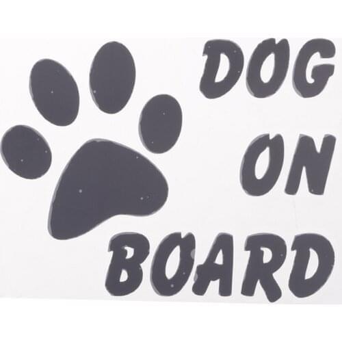 DOG ON BOARD Footprint Reflective Car Window Sticker Decal Decoration