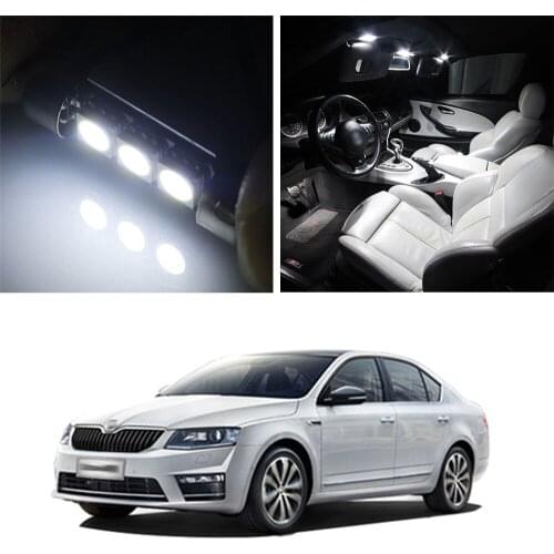 Canbus LED Lamp Interior Map Dome Trunk Plate Light Bulbs For Skoda Octavia 2015-2017