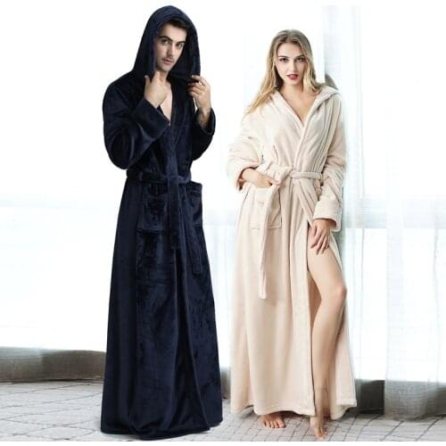 Thick Warm Winter Bathrobe Women Soft as Silk Extra Long Bath Robe Girl Dressing Gown for Women Flannel Robes