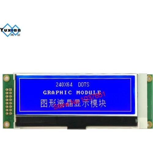 Slim small mini 24064 240x64 COG LCD display graphic module FSTN white & black 3.3v UC1698u SPI serial LG240645 good quality 1u