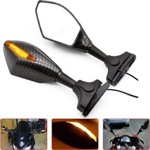 Universal Motorcycle LED Turn Signals Integrated Rear View Side Mirrors For BMW C650GT C400GT F800GT F800R K1200R R1200R R1200S