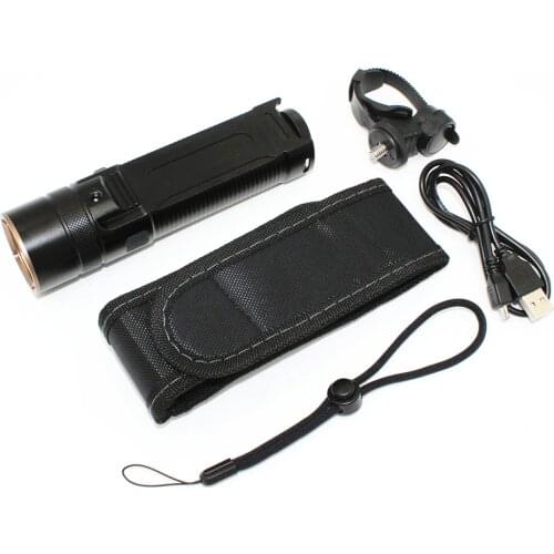Uranusfire USB Rechargeable Riding LED Flashlight Waterproof Bike Light XM-L2 1200LM 7000K Safety Road 18650 Aluminum Torch
