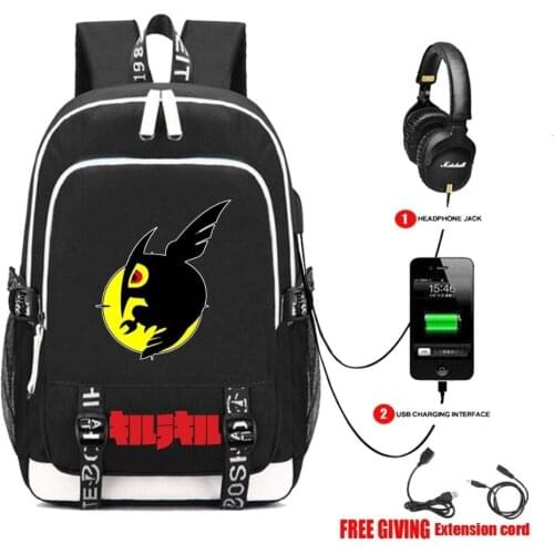 USB Charge teenagers boy School student Bags Men women travel Laptop Bag Shoulder Bag anime Akame ga Kill! backpack 5 style