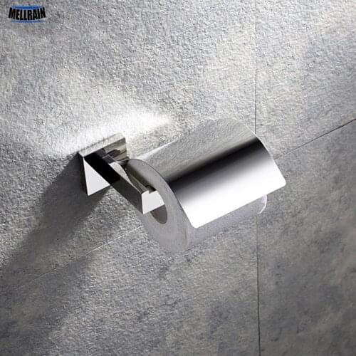 Bathroom wall mounted paper holder 304 stainless steel mirror chrome surface with cover paper towel rack free shipping