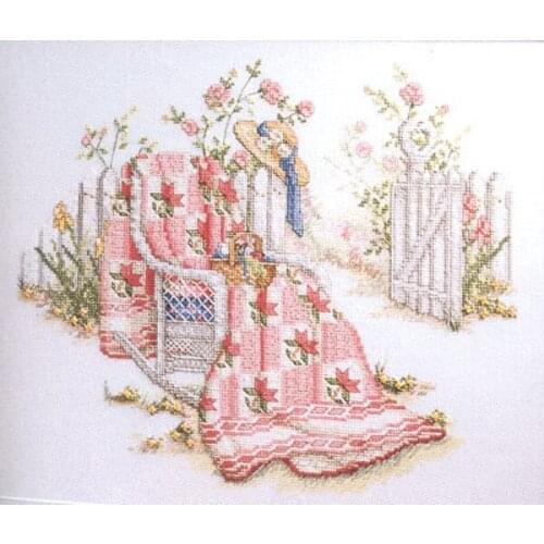 Cross Stitch,scenery [in front of the door] pastoral spring scenery 11CT 100% accurate pattern Or 14CT count,Need to embroidery