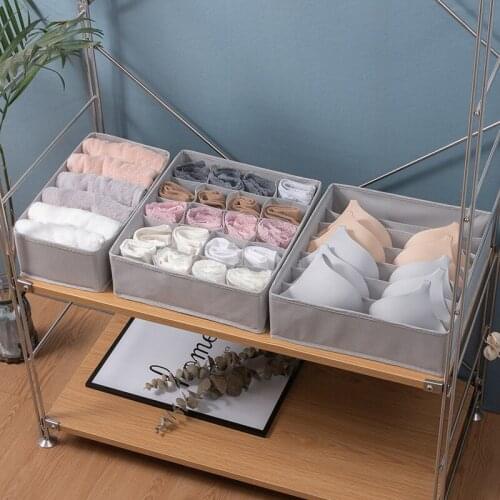 Underwear storage box fabric multifunctional socks storage box household clothing organizers 3 piece box