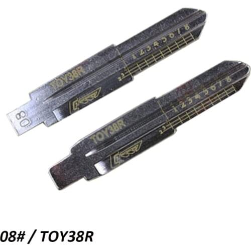TOY38R 08# Car Key blanks with cutting line Scale Shearing Teeth key blade for car remote
