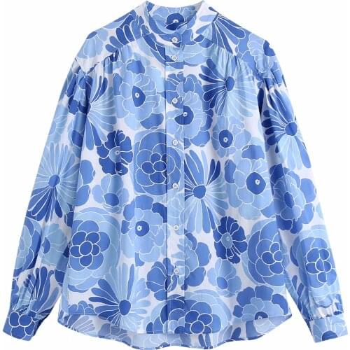 Za New Spring Autumn Women Retro Printing Simple Style Loose Long Sleeve Shirt And Casual Chic Shorts XITIMEAO