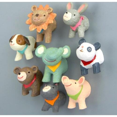 Animal Lion Rabbit Dog Cat Refrigerator Magnetic Sticker Resin Fridge Magnetic Sticker Decor Anti-slip Refrigerator Magnet Home