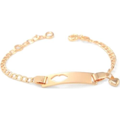 Heart Baby Bracelets Gold Kids Jewelry Christening Pulseira Bebe Braclet Enfant Bracciali Armband Christmas Gift Children B0640