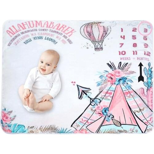 1 Set Baby Monthly Record Growth Milestone Blanket Newborn Photography Props Kit