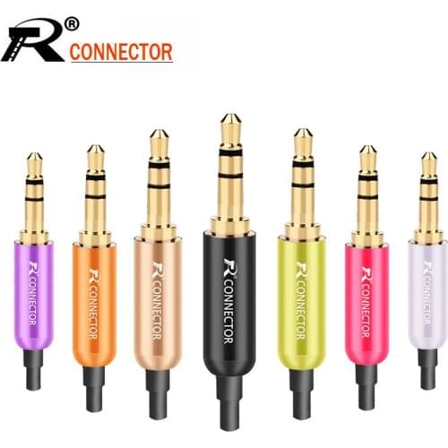 100pcs/lot 3Pole Stereo 3.5mm Connector with Tails Aluminum Tube Gold Plated Plug Jack 3.5mm Male Plug Wire Connector Wholesales