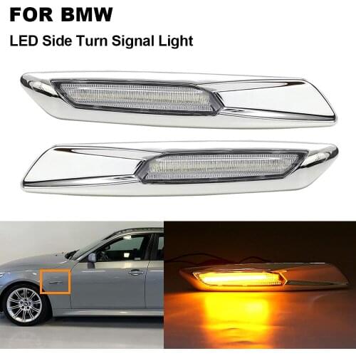 2PCS LED Signal Side Marker Light Blinker Lamp For BMW E60 E61 E82 E88 E90 E91 E92 E93 F10 Style Turn Signal Lights