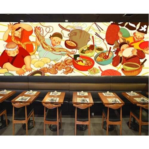 3d wallpaper custom photo Hand painted colorful japanese ramen restaurant snack bar decor 3d wall murals wallpaper for walls 3 d
