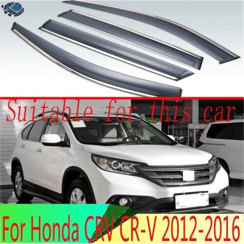 For Honda CRV CR-V 2012 2013 2014 2015 2016 Plastic Exterior Visor Vent Shades Window Sun Rain Guard Deflector 4pcs