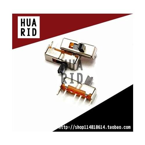 50pcs/Toggle switch 1P3T Single row 3 files 4 Pin Slide switch SS13D07VG4 Handle high 4MM