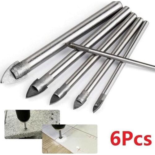 6pcs 3-12mm Ceramic Tile Bit Diamond Glass Hard Tiles Spade Drill Ground Carbide Tip Reamer Bit Triangle Drill Set