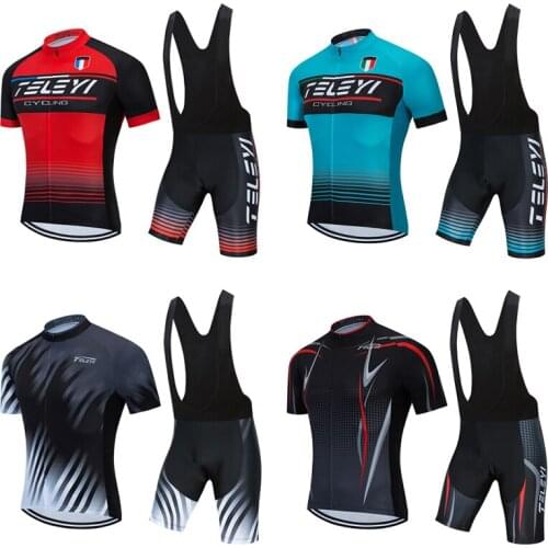 Free shipping men bicycle clothes 2021 summer cycling jersey set BIB gel shorts Male road bike clothing MTB dress pro mallot kit