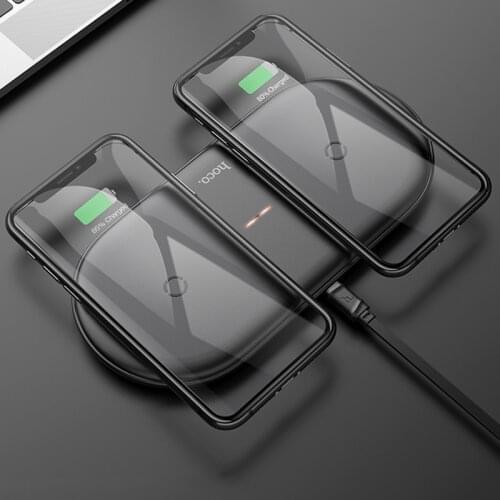 HOCO Fast Dual 2in1 Wireless Charger Pad for Airpods Pro for iPhone X XR XS 11 Pro Max Samsung S10 Xiaomi QI Induction Charging
