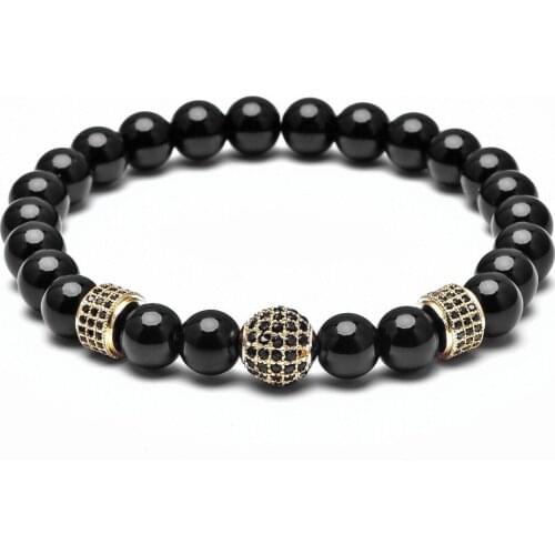 New 8mm High Quality Bracelet Gold Silver Black Glossy Matte 24/26 Beads Buddhism Bracelets For Men Women Jewelry Gift Wholesale