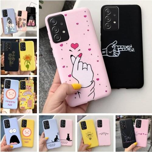 For Samsung Galaxy A72 A52 5G Case Fashion Couple Heart Soft Touch Silicone Cover Shockproof Funda For Samsung A72 A 72 52 Cases