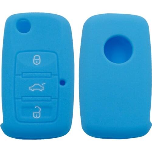Silicone Car Key Case Flip Key Fob Protective Cover for VW Volkswagen Golf Passat Polo Jetta Beetle Bora Touran Car Accessories