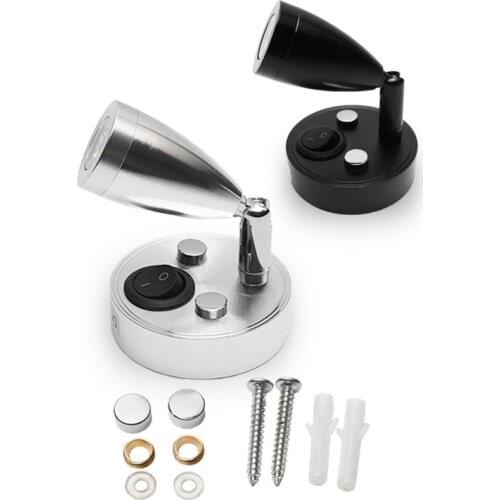RV Reading LED Lamp 12V Aluminum Positive White Light Interior Rotatable Wall Sconce Reading Spotlight For Caravan Yacht